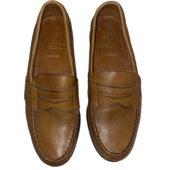 Allen Edmonds Cavanaugh Penny Loafers 9.5B Brown Leather Men\'s Dress Shoes USA main image 6